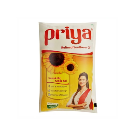 Priya Fortified With Vitamin A & D Refined Sunflower Oil 1 L